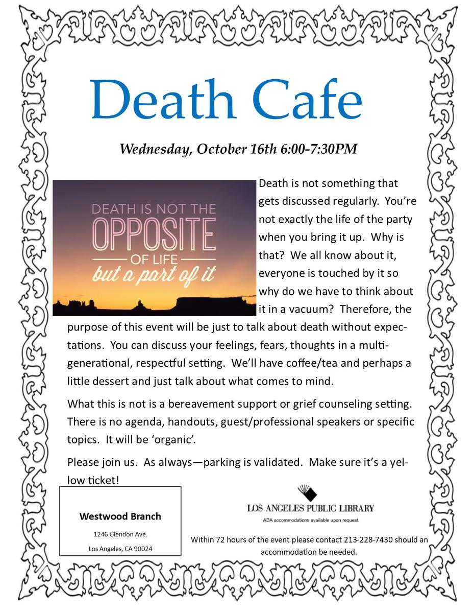 Death Cafe in Westwood
