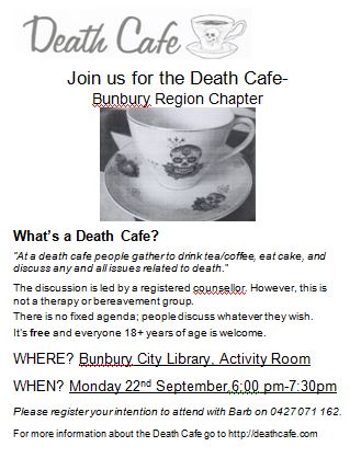 Death Cafe Bunbury Region Western Australia