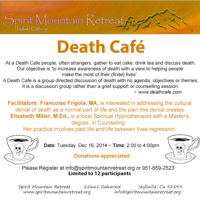 Idyllwild Death Cafe ** cancelled due to bad weather**