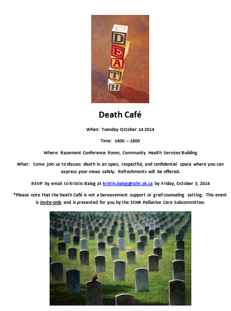 Death Cafe in Saskatchewan, Canada