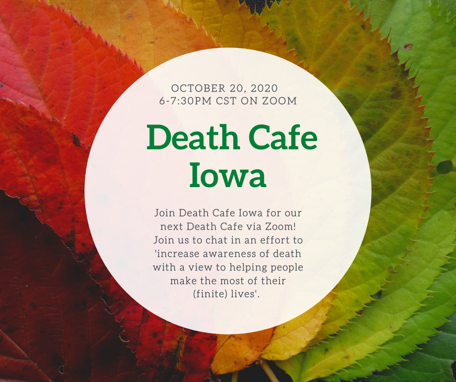 Death Cafe Iowa Online CST