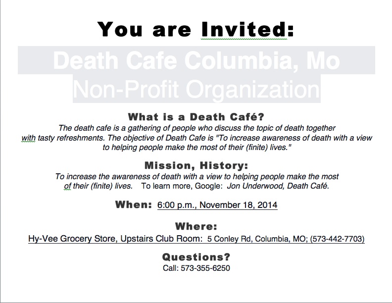 Death Cafe Columbia, Missouri