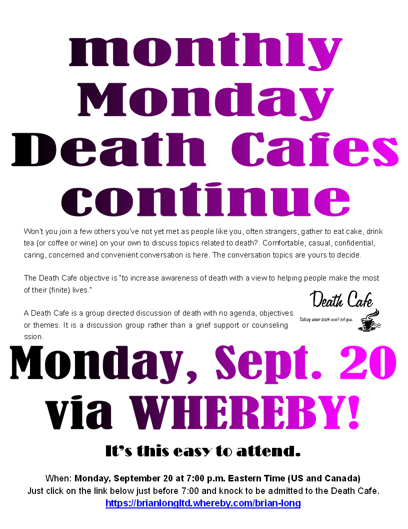 Online September's Death Cafe EDT Come join us