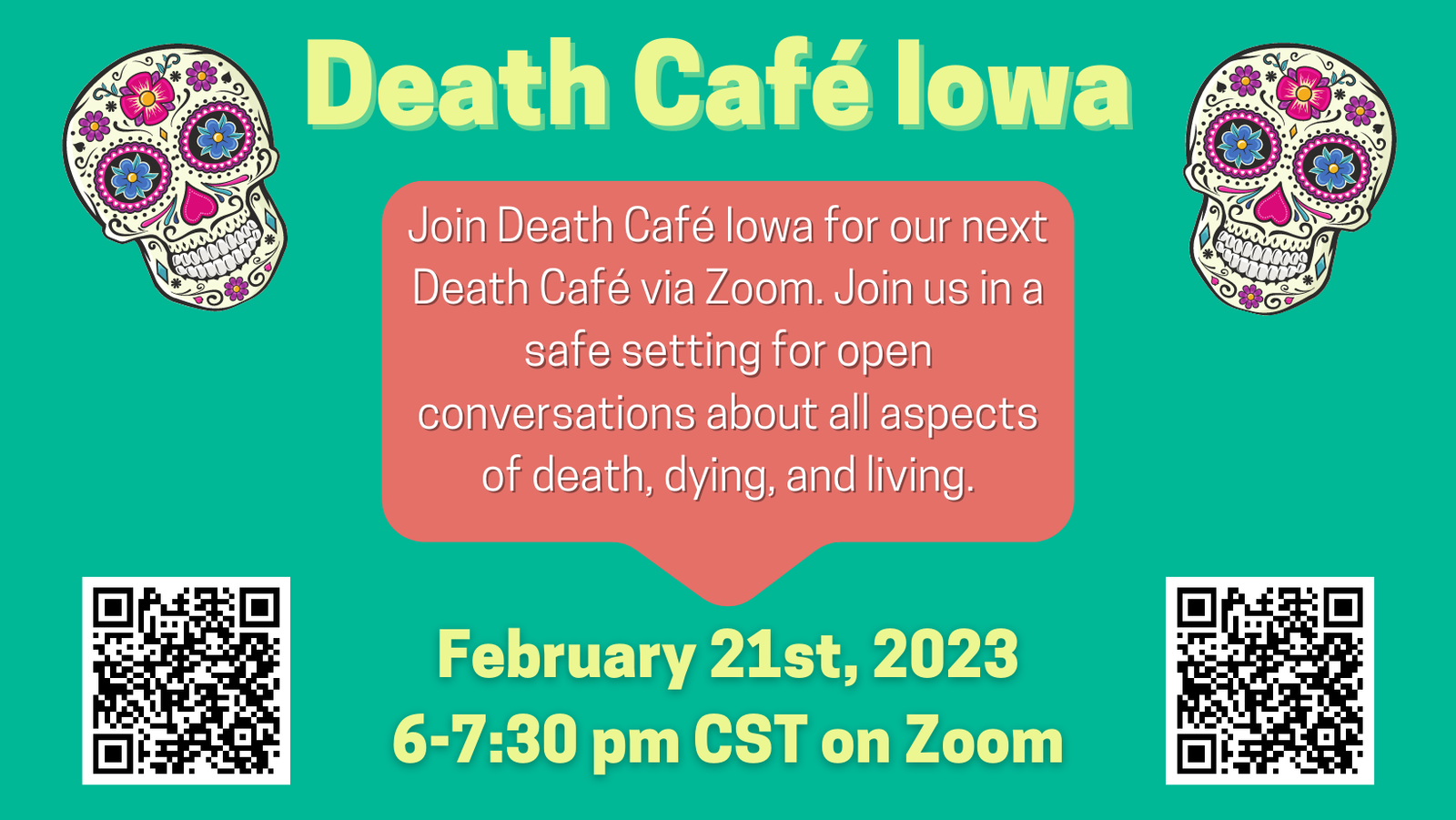 February Online Death Cafe Iowa CST