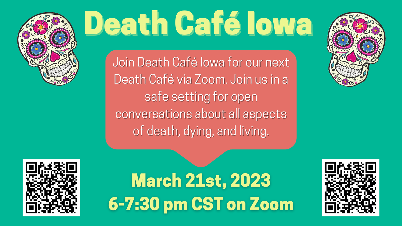 March Online Death Cafe Iowa CDT