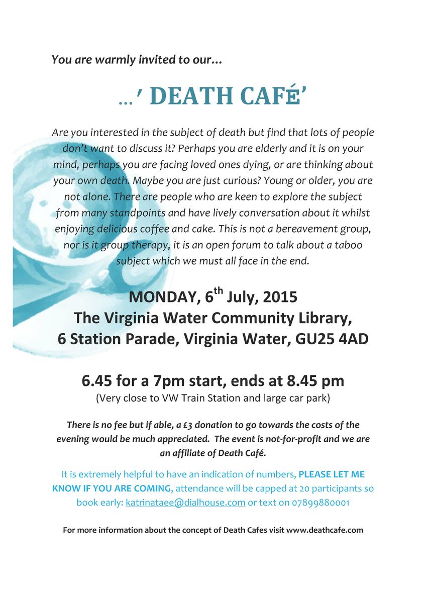 A Death Cafe in Virginia Water