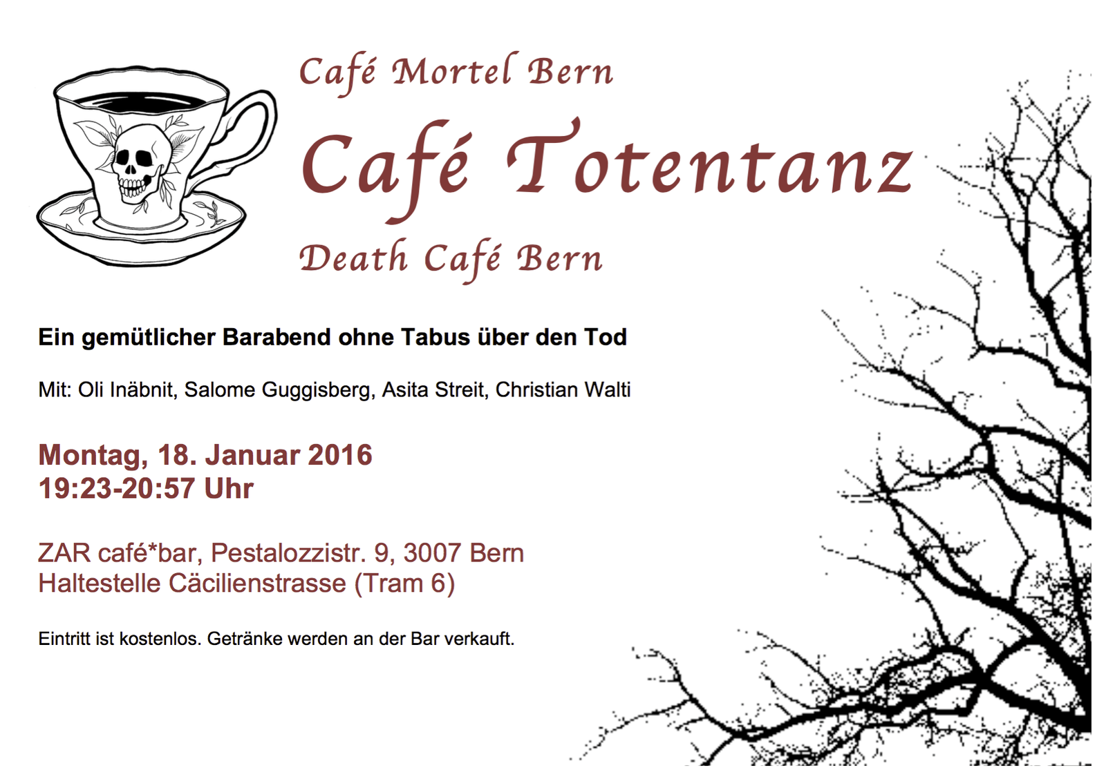 Death Cafe Bern // Café Mortel Berne // Café Totentanz