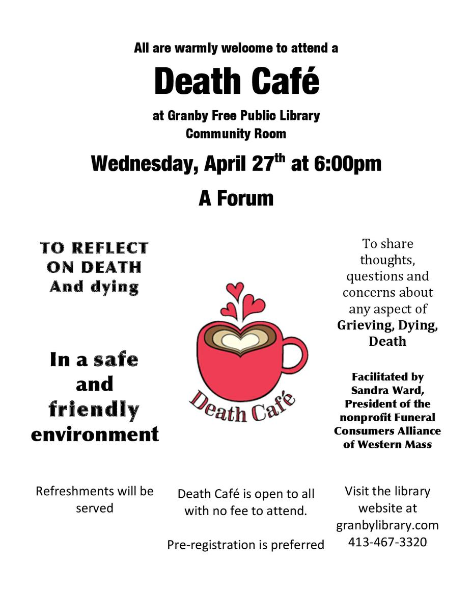 Death Cafe in Granby, MA