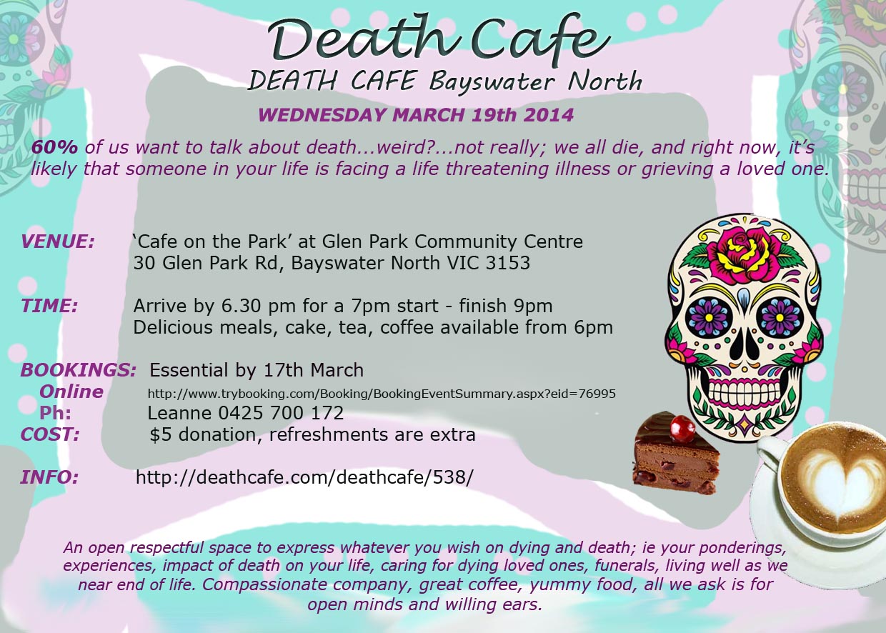 Death Cafe Bayswater North, Victoria, Australia