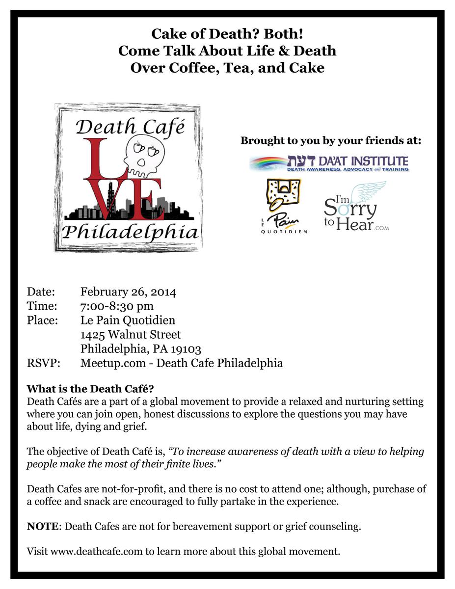 Death Cafe Philadelphia and Greater Philadelphia