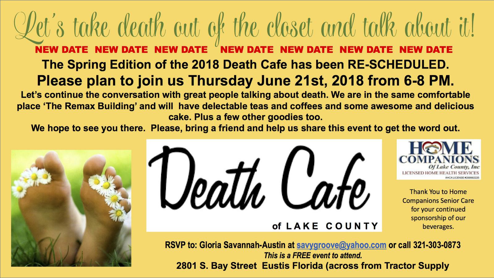 Death Cafe of Lake County Spring Edition 2018