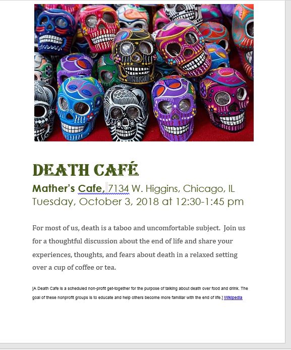 Death Cafe at Mathers