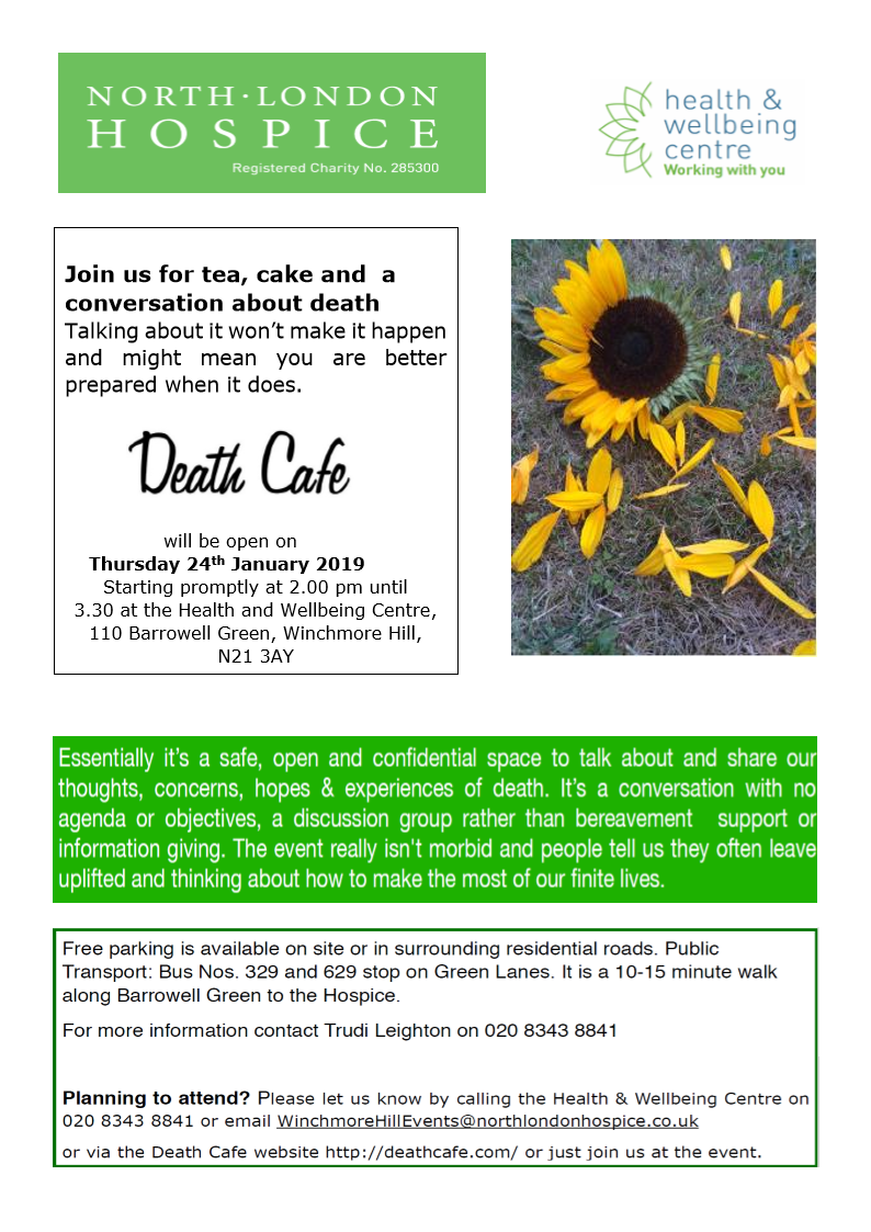 Death Cafe North London Hospice