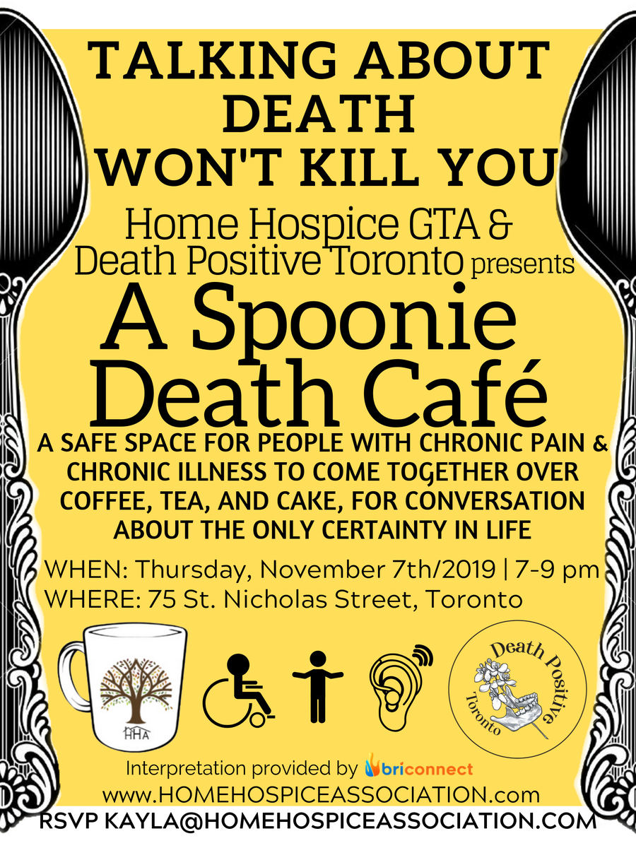 Spoonie Death Cafe Toronto- for people with Chronic Pain & Illness