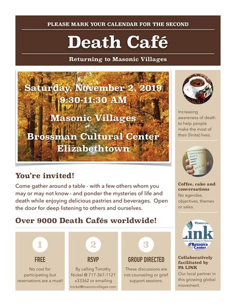 Death Cafe at Masonic Village in Elizabethtown