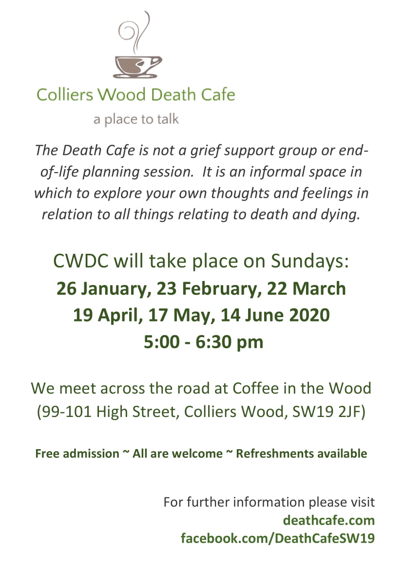 January 2020 meeting of Colliers Wood Death Cafe