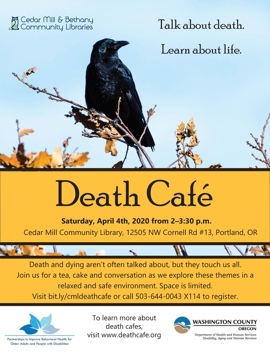 CANCELLED - Cedar Mill Death Cafe