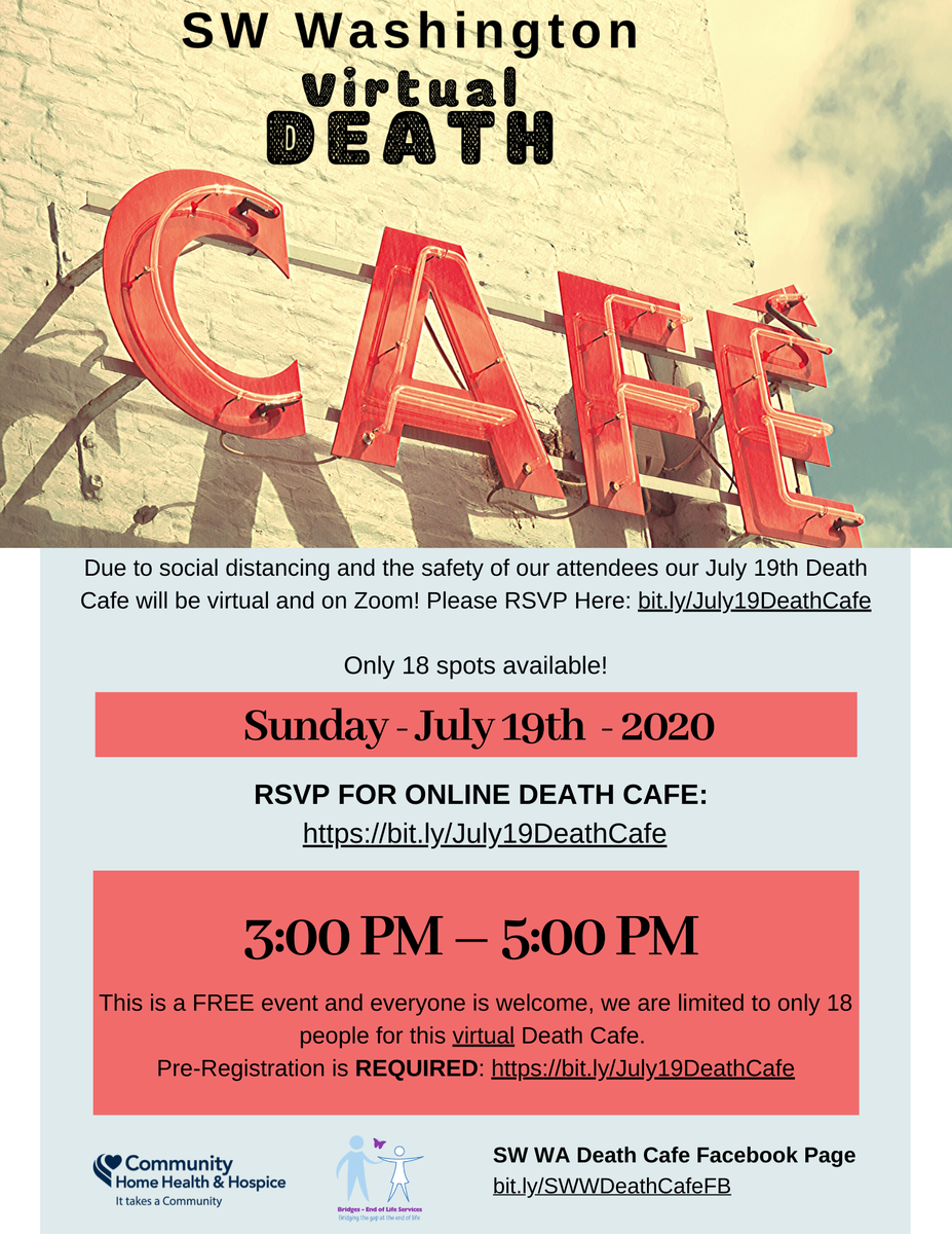 SW Washington Virtual Death Cafe Pacific Time