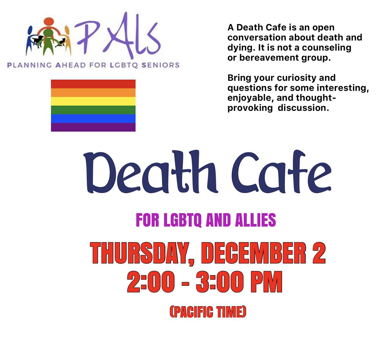Death Cafe Palm Springs ONLINE Pacific Time 
