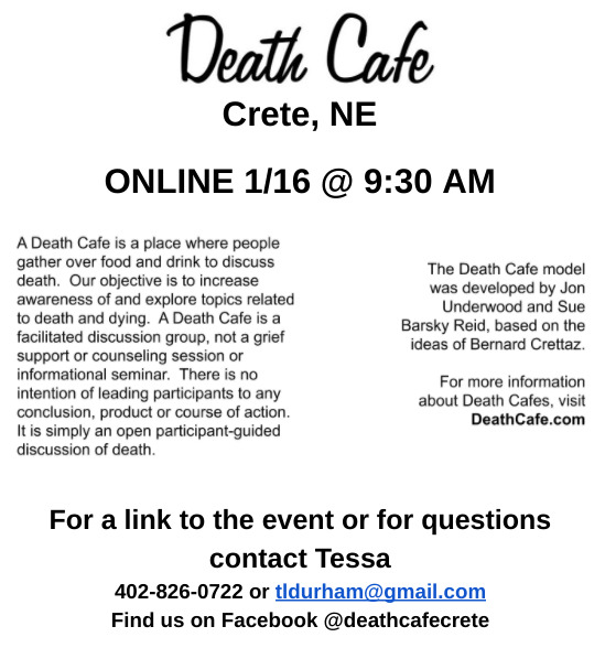 Online Death Cafe Crete Central Time