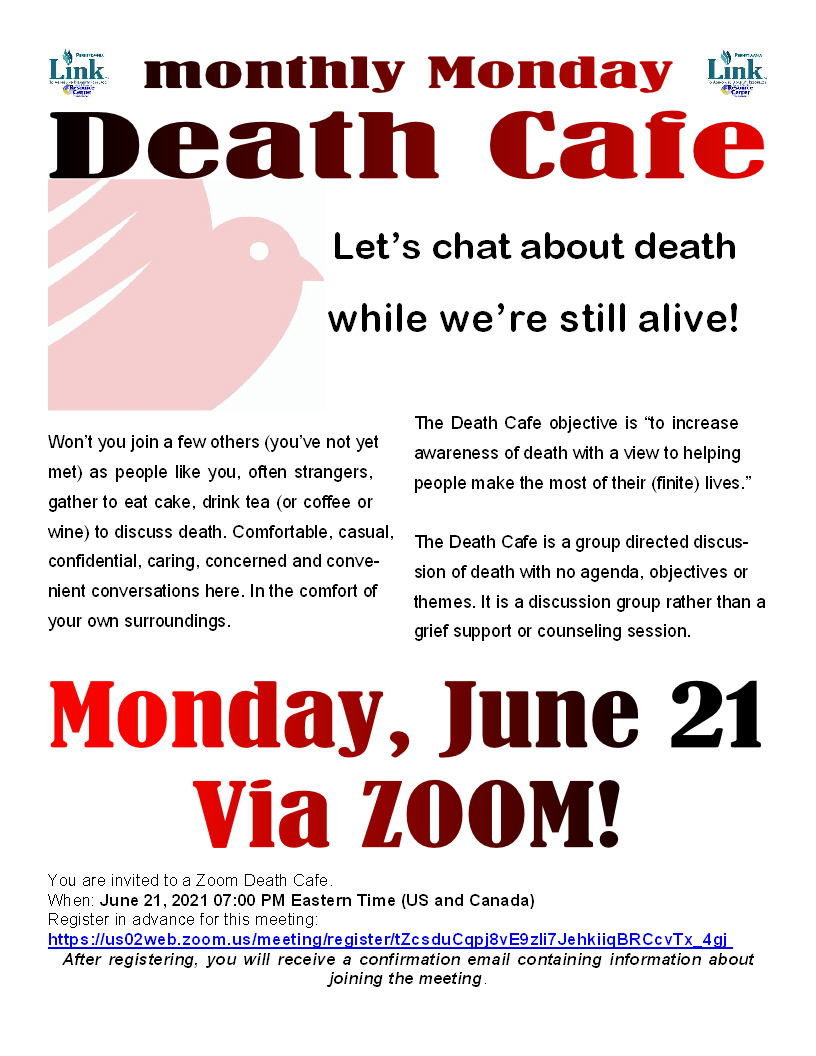 June Death Cafe via ZOOM EDT