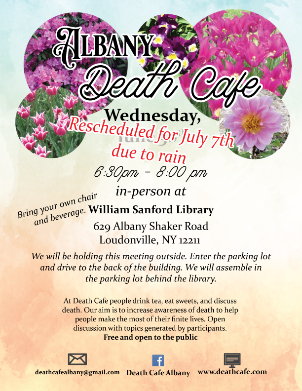 New Date for Death Cafe Albany "in person outside"
