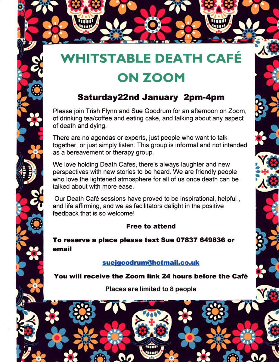 Whitstable Death Cafe on Zoom GMT