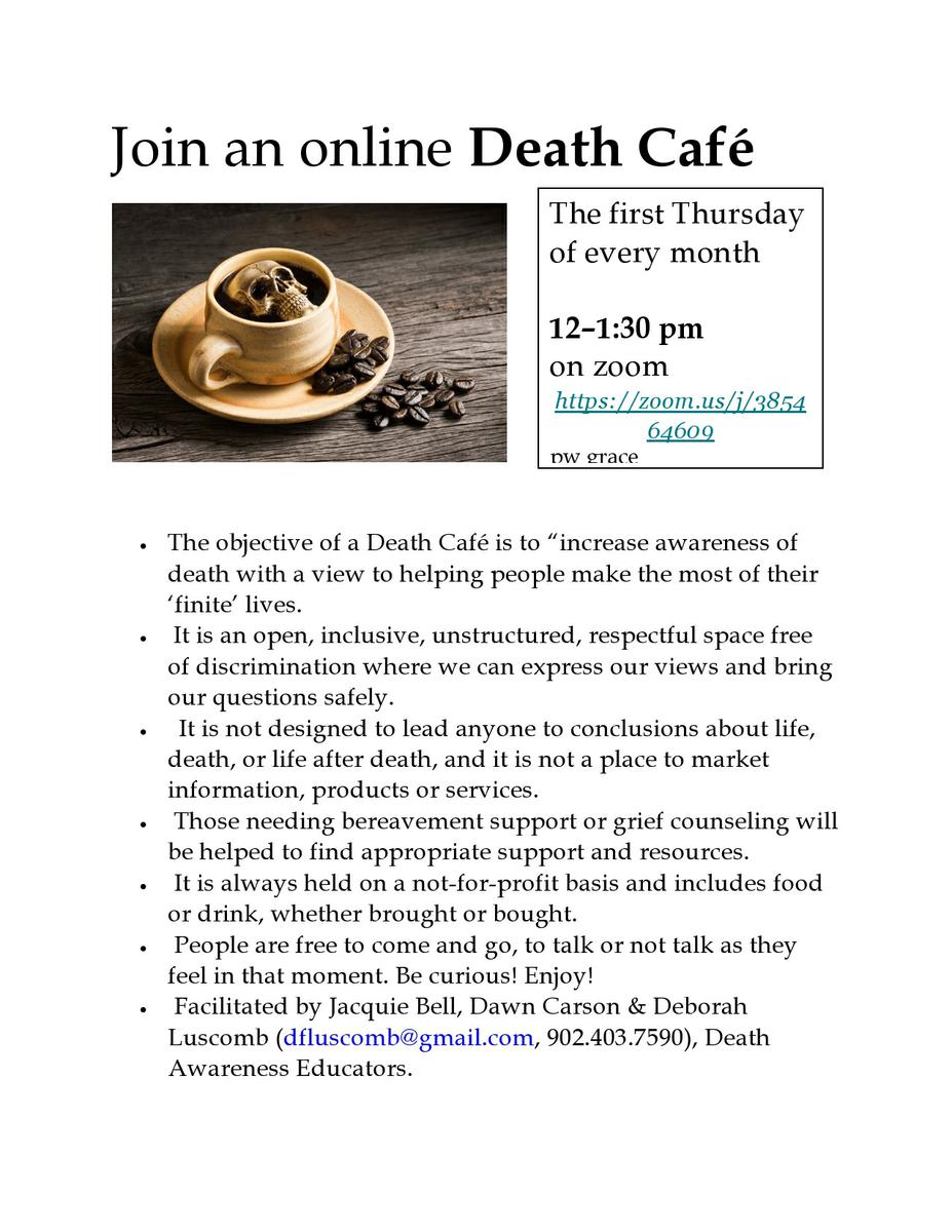 Online Death Cafe Halifax NS ADT