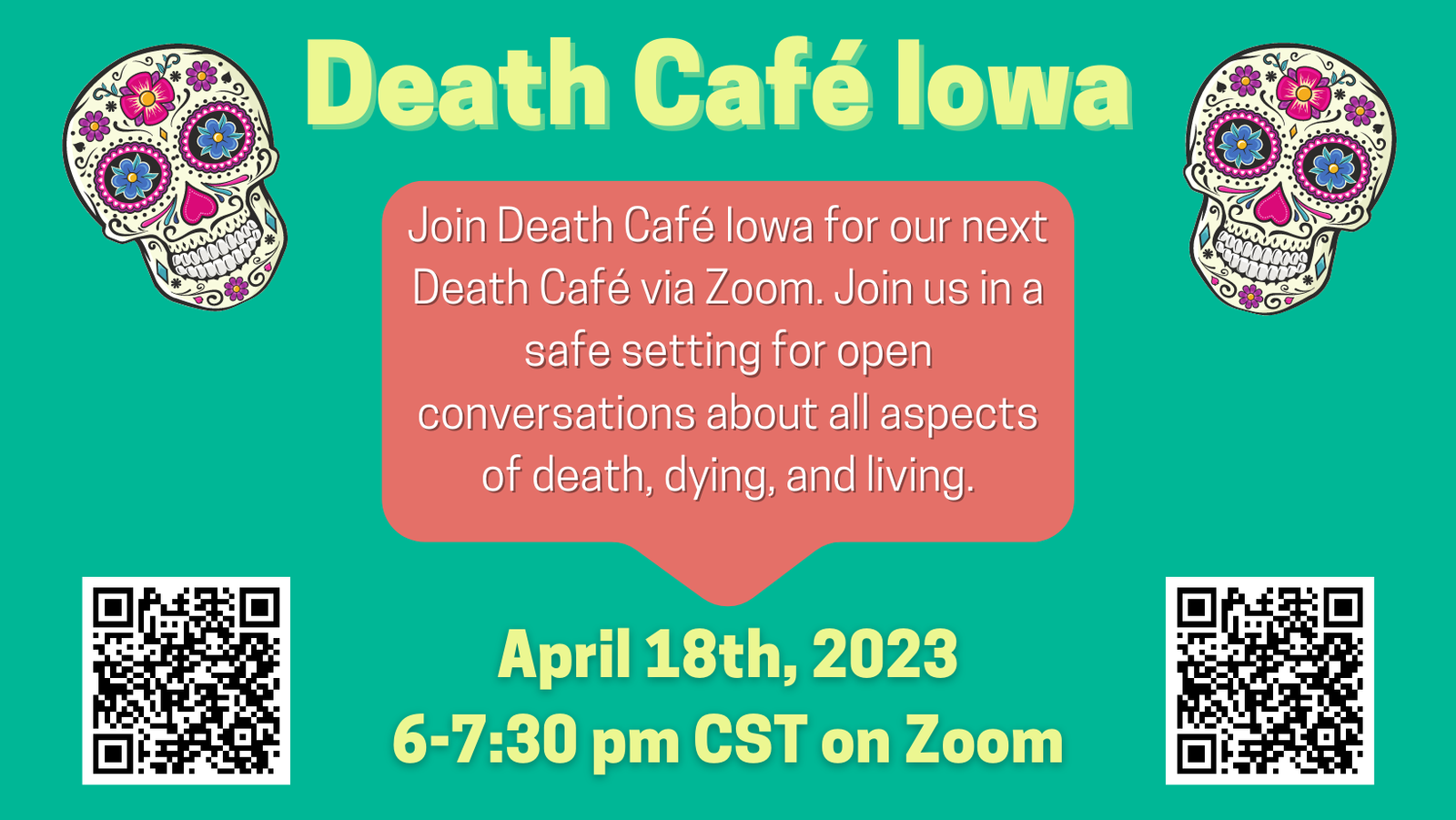 April Online Death Cafe Iowa CDT