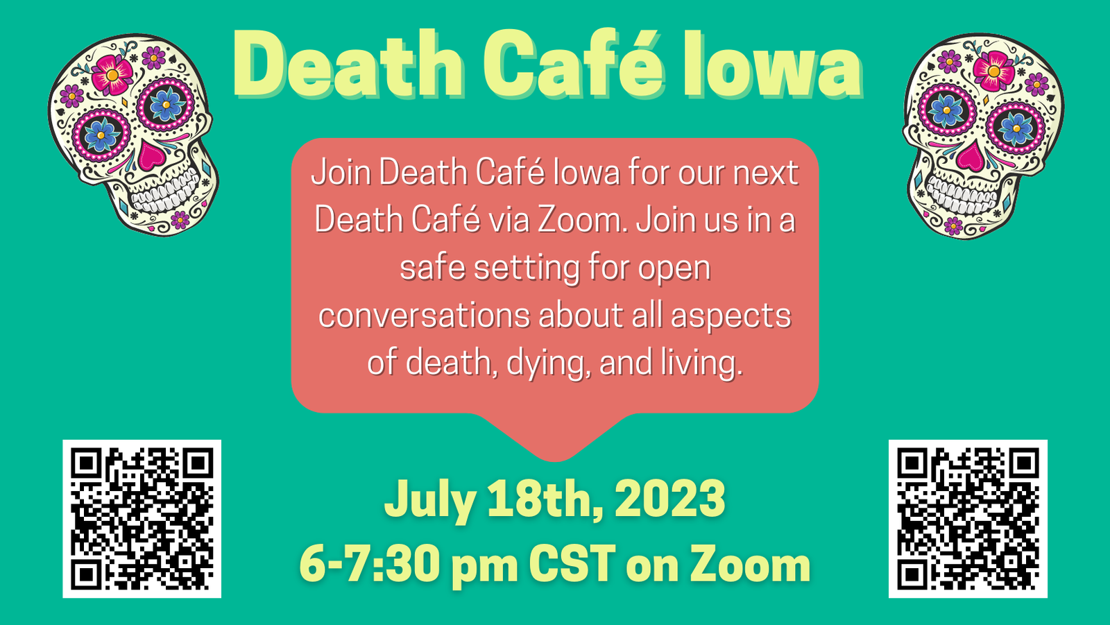 July Online Death Cafe Iowa CDT