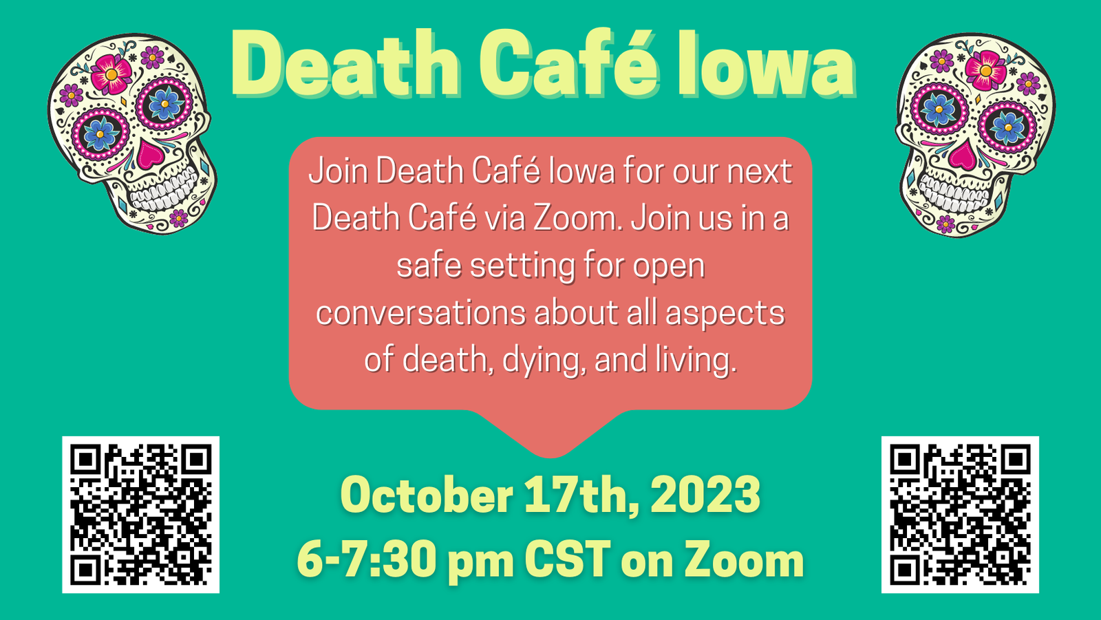 October Online Death Cafe Iowa CDT