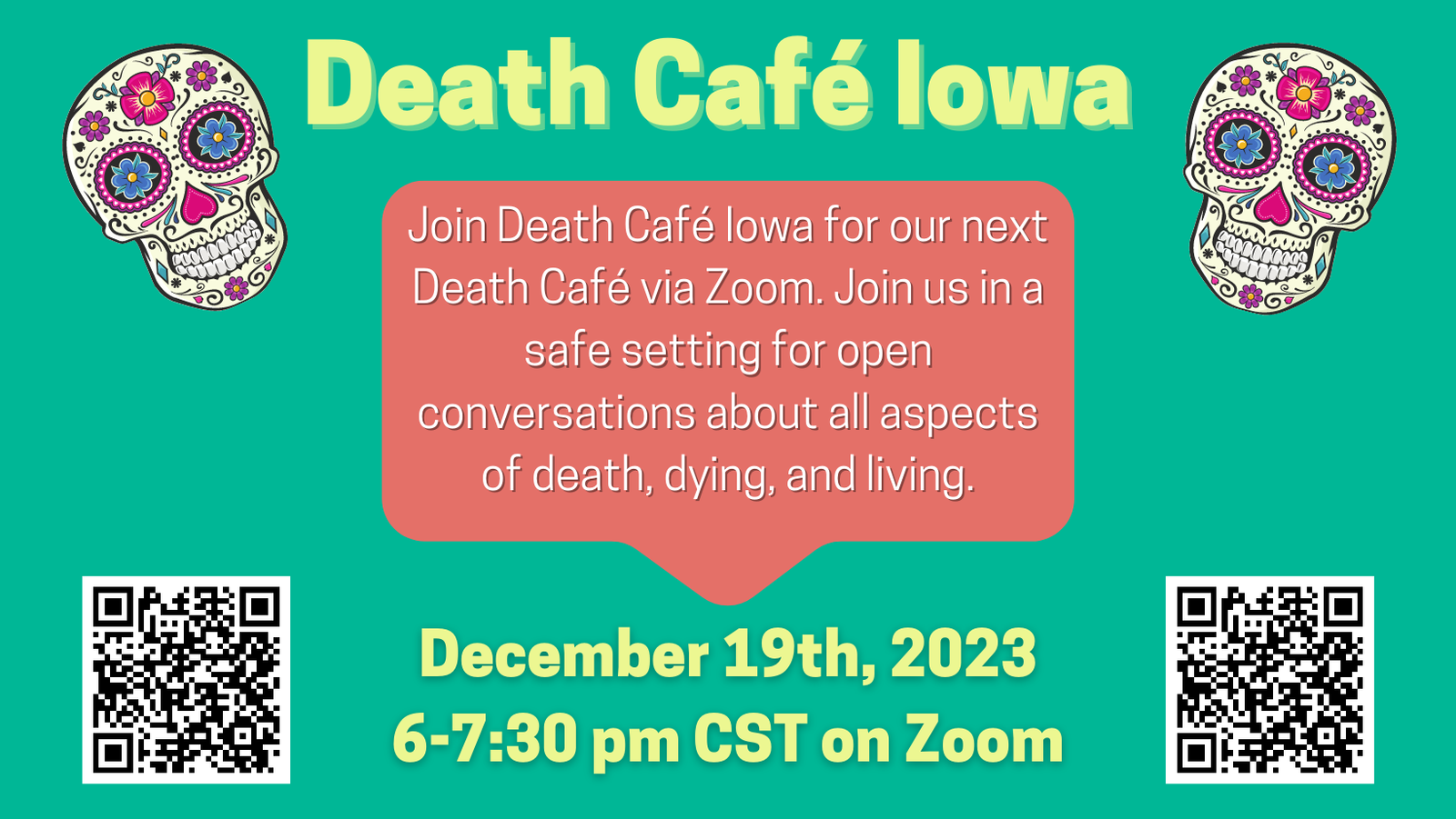 December Online Death Cafe Iowa CST