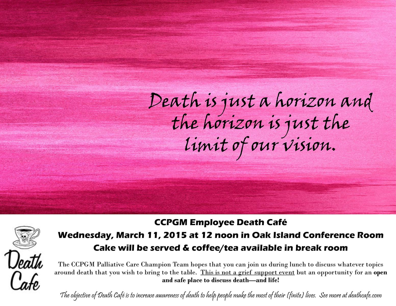 CCPGM Employee Death Cafe