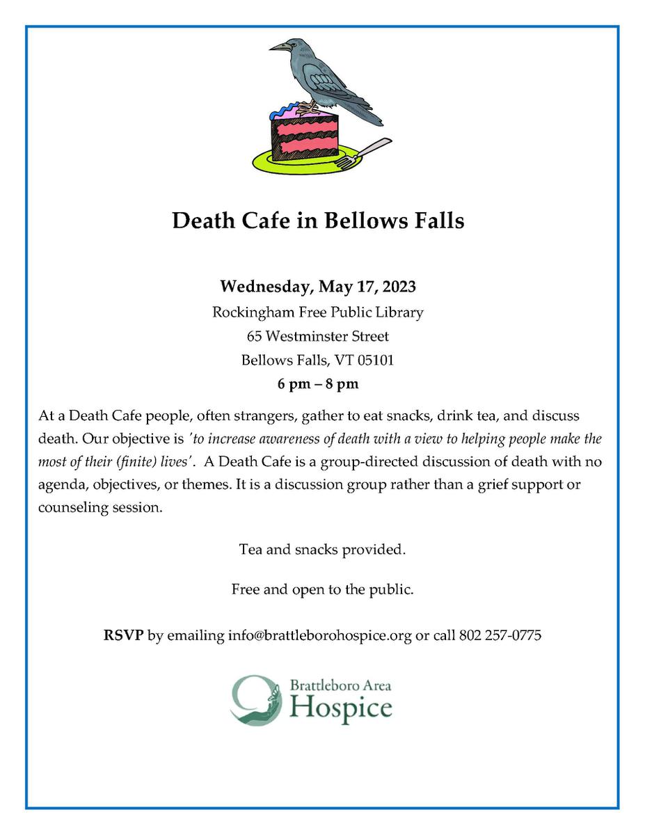 Death Cafe in Bellows Falls VT