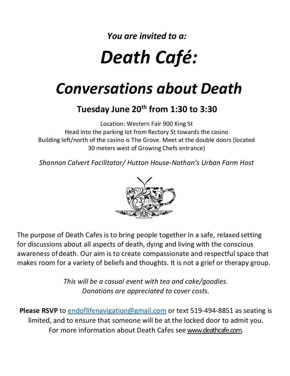 CANCELLED -Death Cafe London Ontario