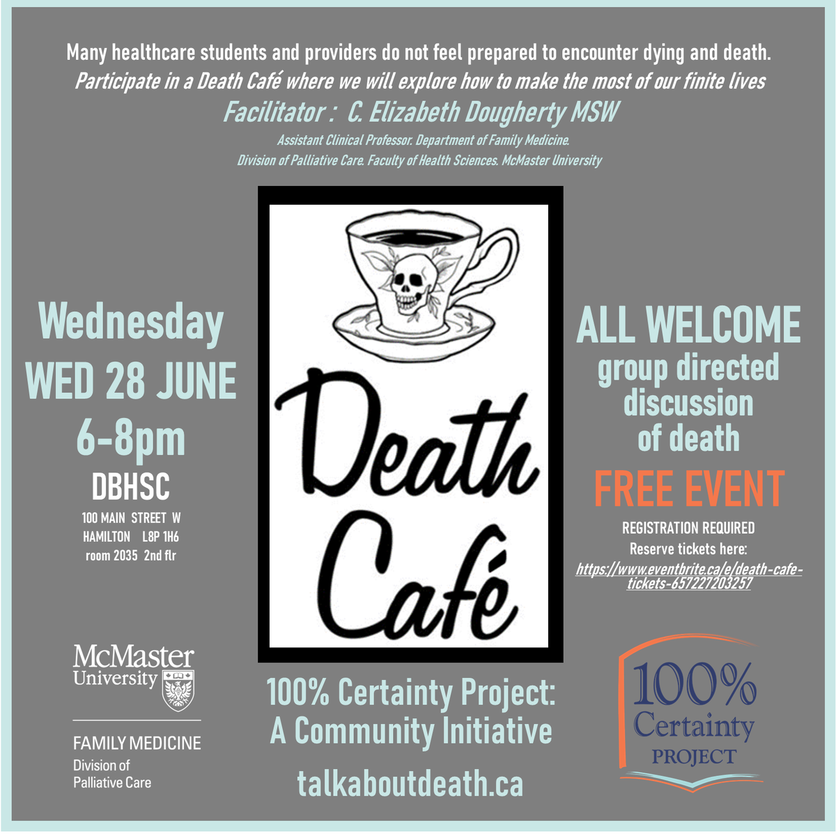 The 100% Certainty Project Hamilton  Death Cafe