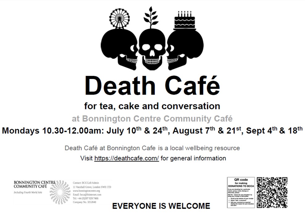 Bonnington Centre CANCELLED Online Death Cafe BST