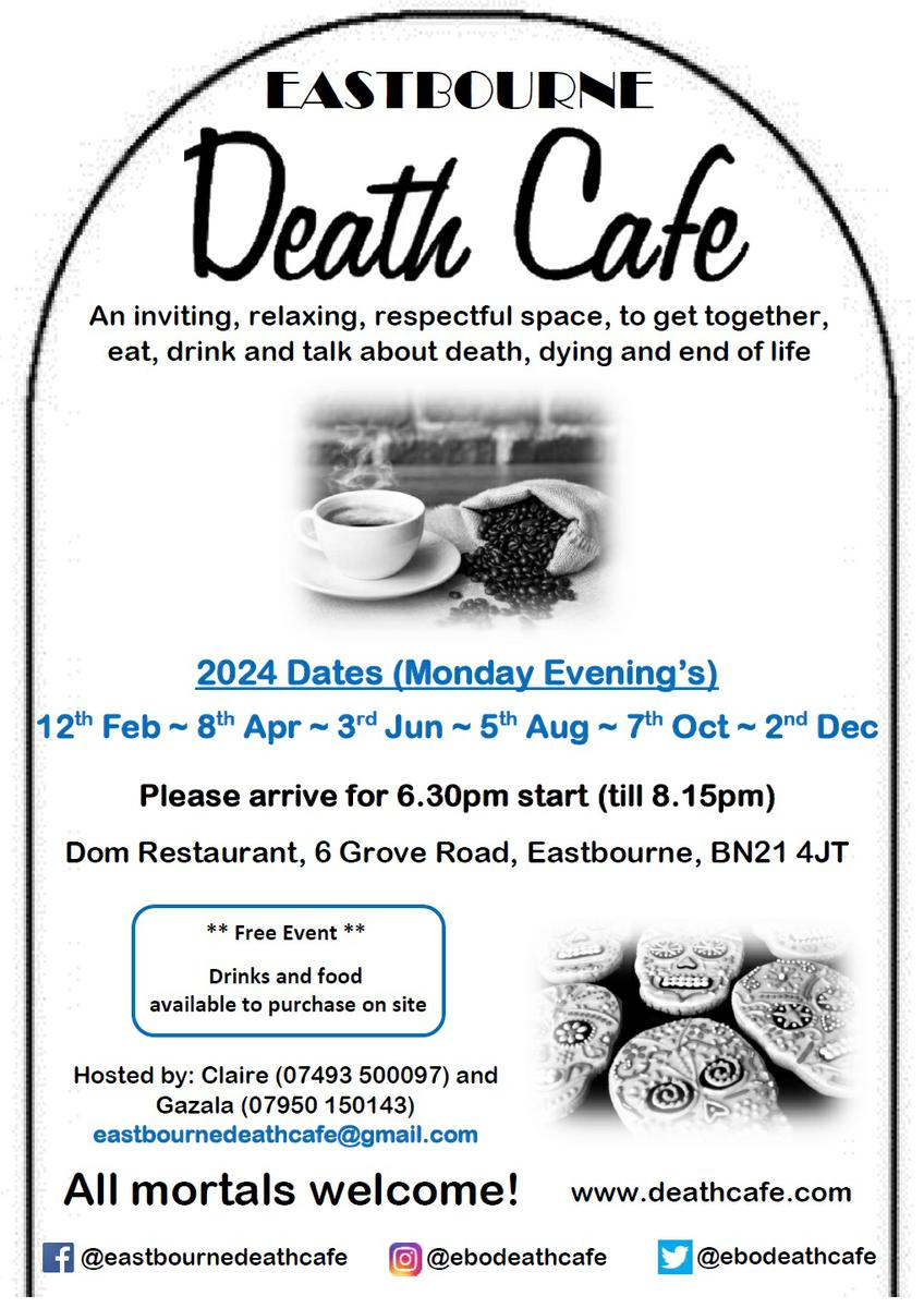 Eastbourne Death Cafe - JUNE 3rd 2024 *CANCELLED*