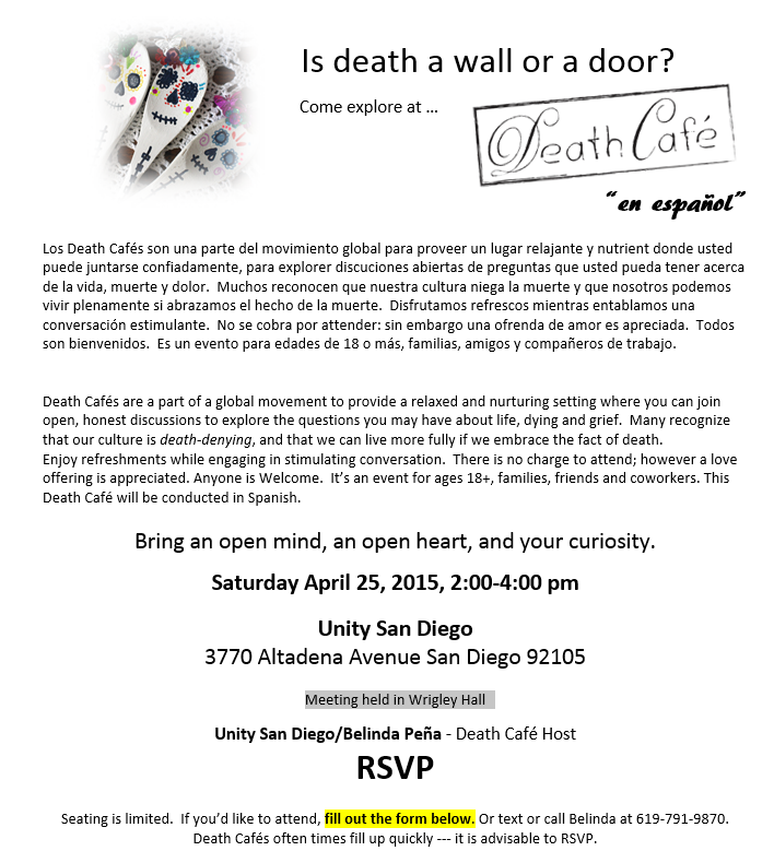 Death Cafe en español San Diego