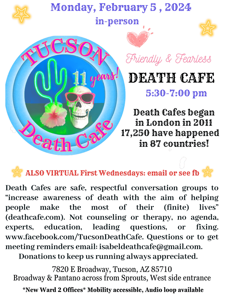 Tucson Friendly & Fearless Death Cafe IN PERSON