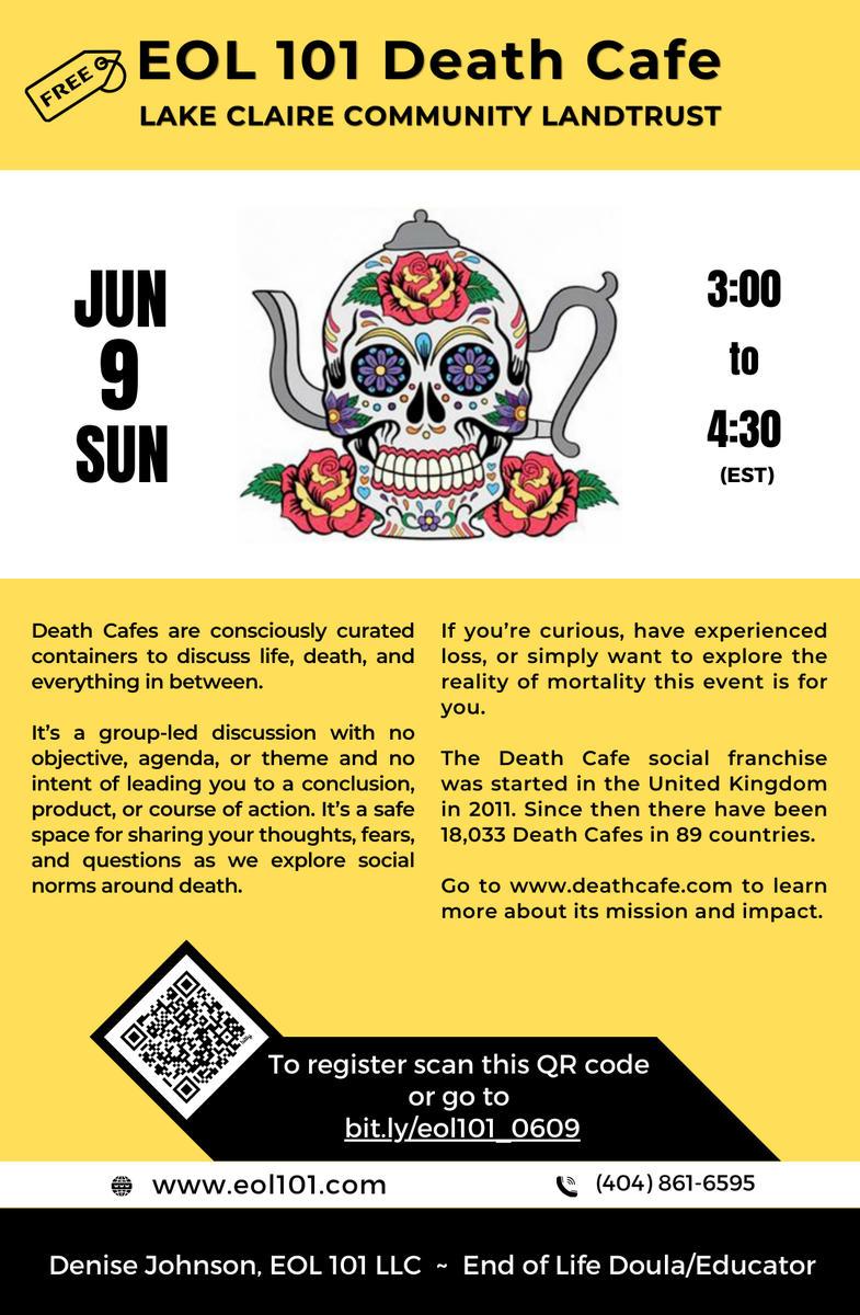 Atlanta Death Cafe EOL 101  ~ Lake Claire Community Land Trust