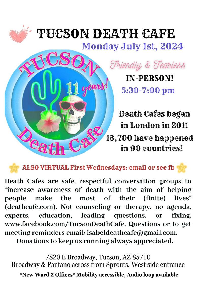 Tucson Friendly & Fearless Death Cafe IN PERSON