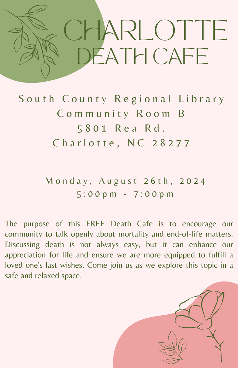 Charlotte, NC  Death Cafe