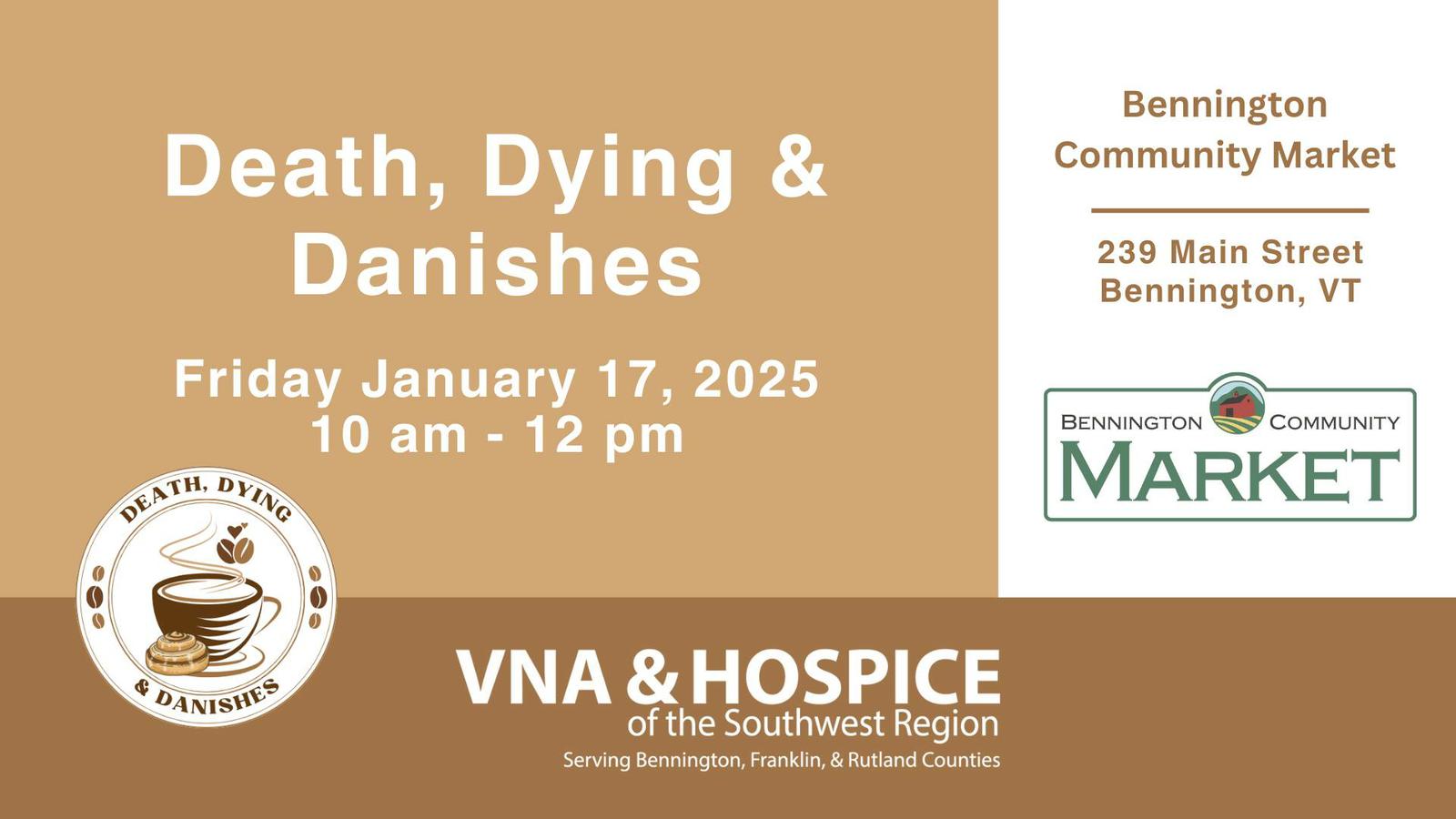 Bennington VT Death Cafe: "Death Dying & Danishes"