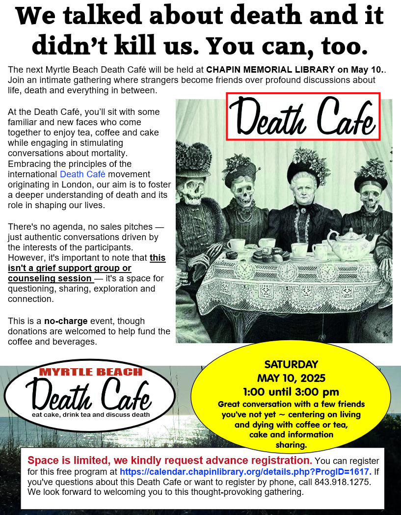 Myrtle Beach Death Cafe at Chapin Memorial Library