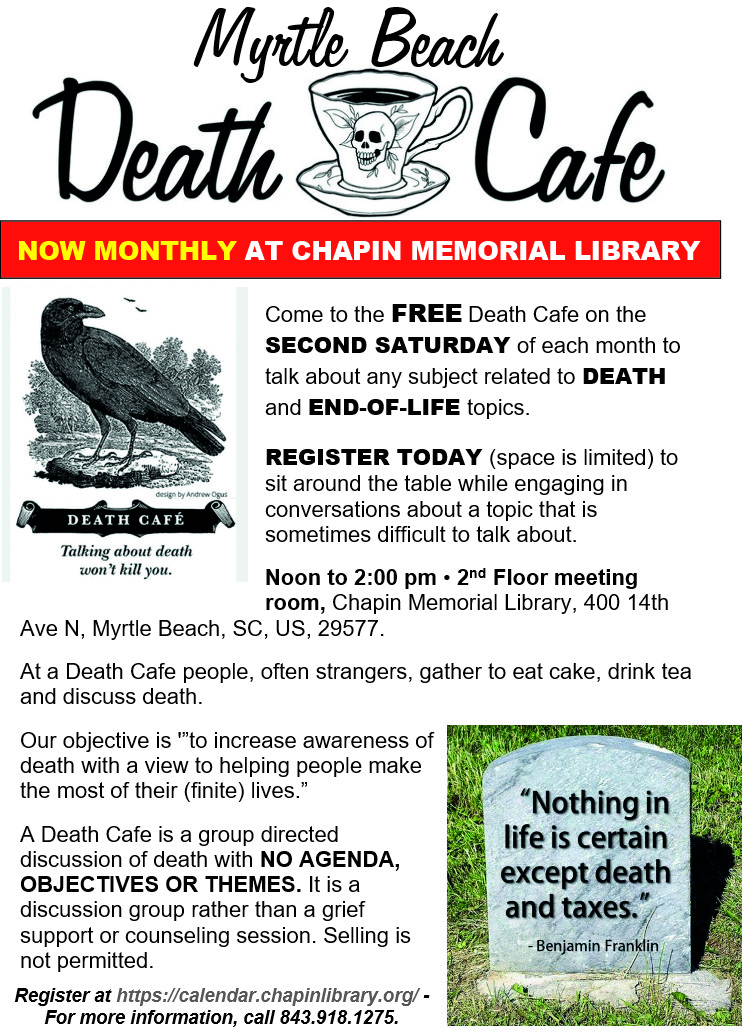 Myrtle Beach Death Cafe at Chapin Memorial Library