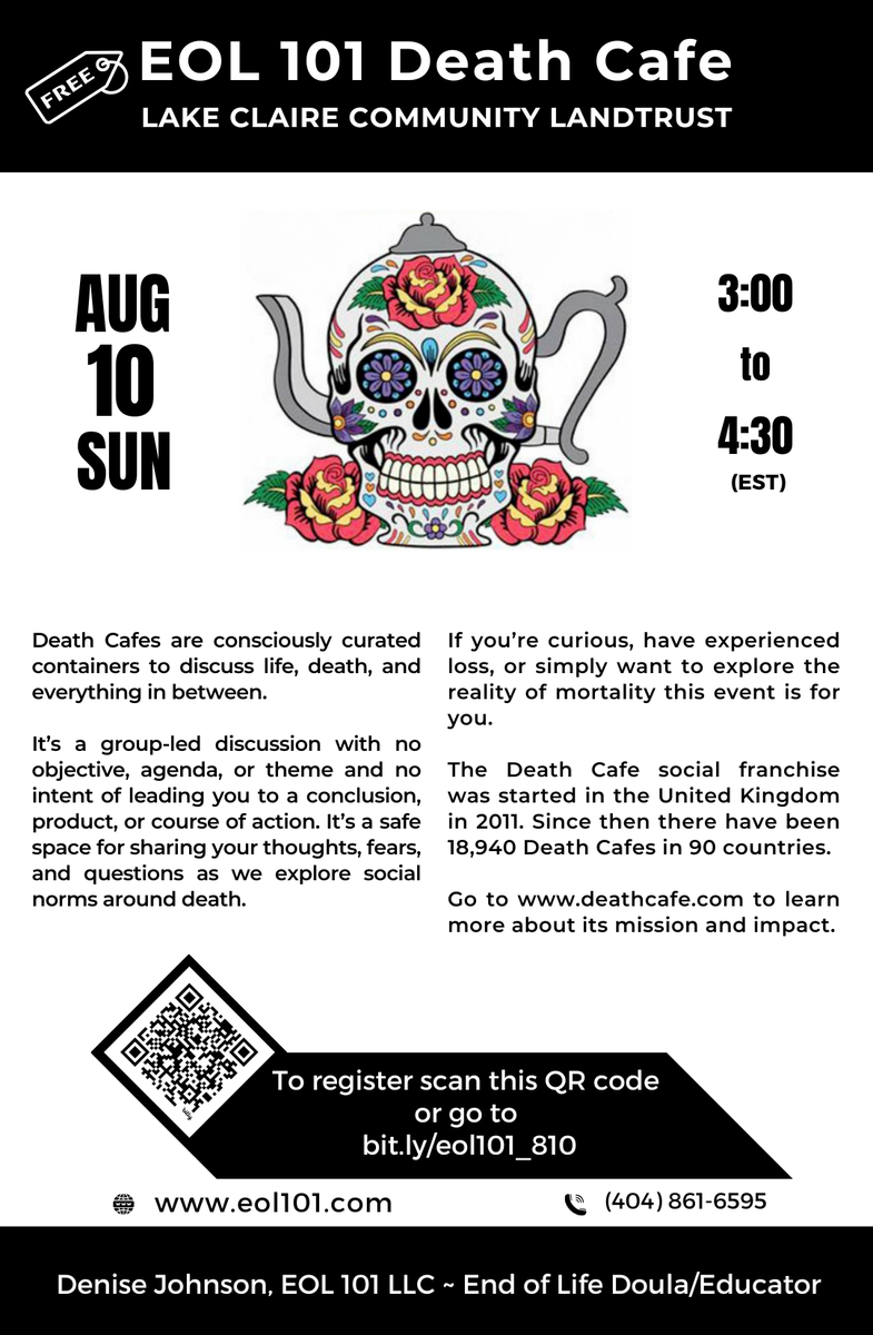 Atlanta Death Cafe EOL 101  ~ Lake Claire Community Land Trust
