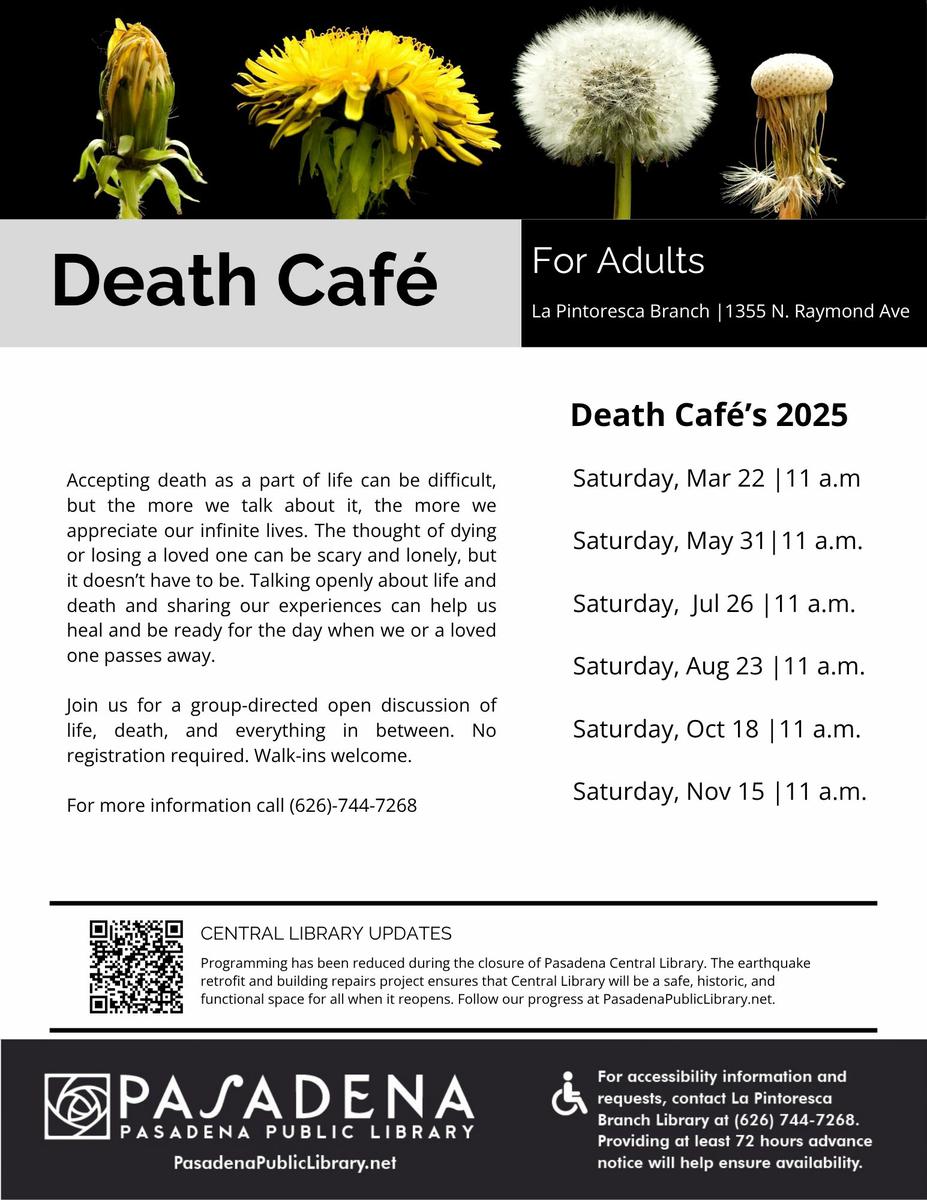 Pasadena Death Cafe at La Pintoresca Branch Library 