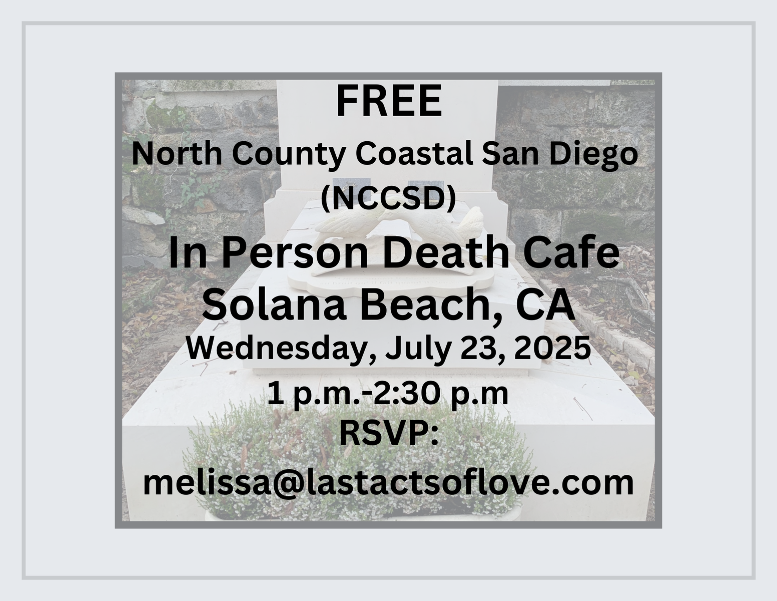 North County Coastal San Diego (NCCSD) In-Person Death Cafe Solana Beach