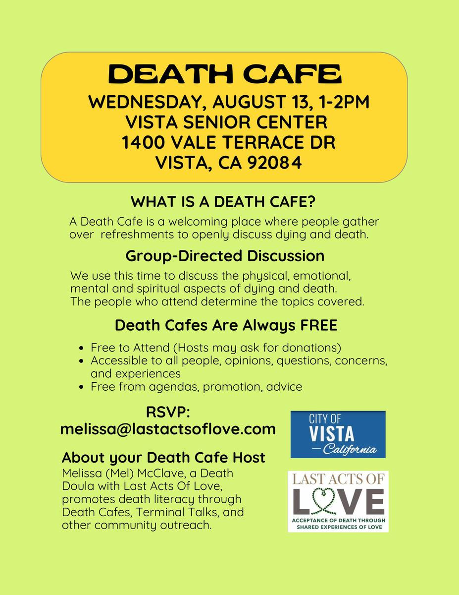 Vista CA Death Cafe 